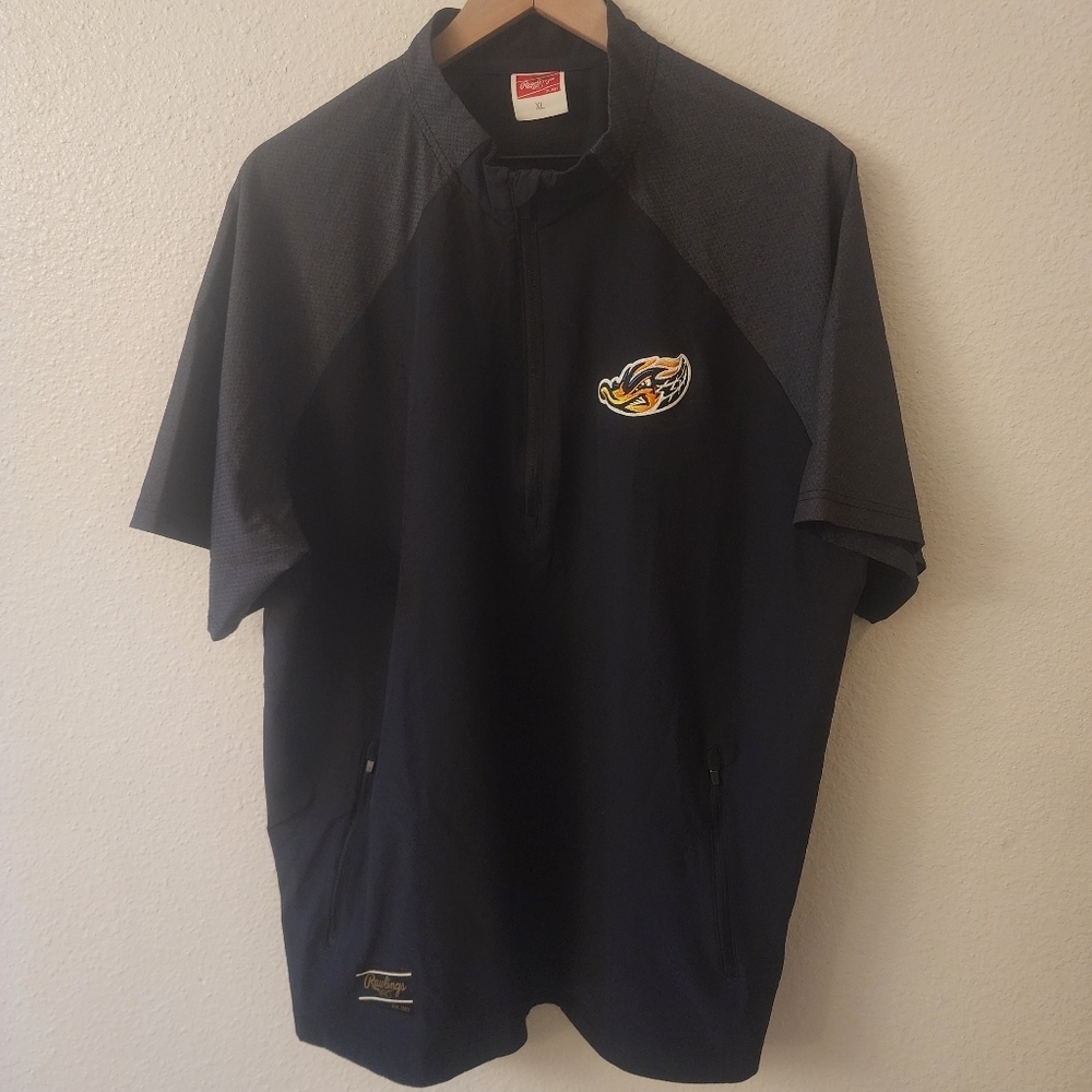 Rawlings Akron Rubberducks MiLB Baseball Quarter Zip Pullover Jacket Mens XL